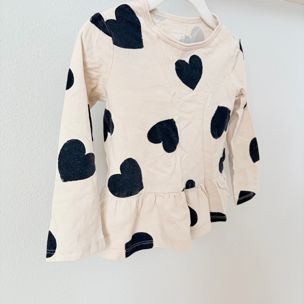 Heart Patterned Kids Top - Picture 2 of 3